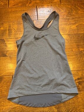 Nike Gray Racerback Tank Top with Swoosh